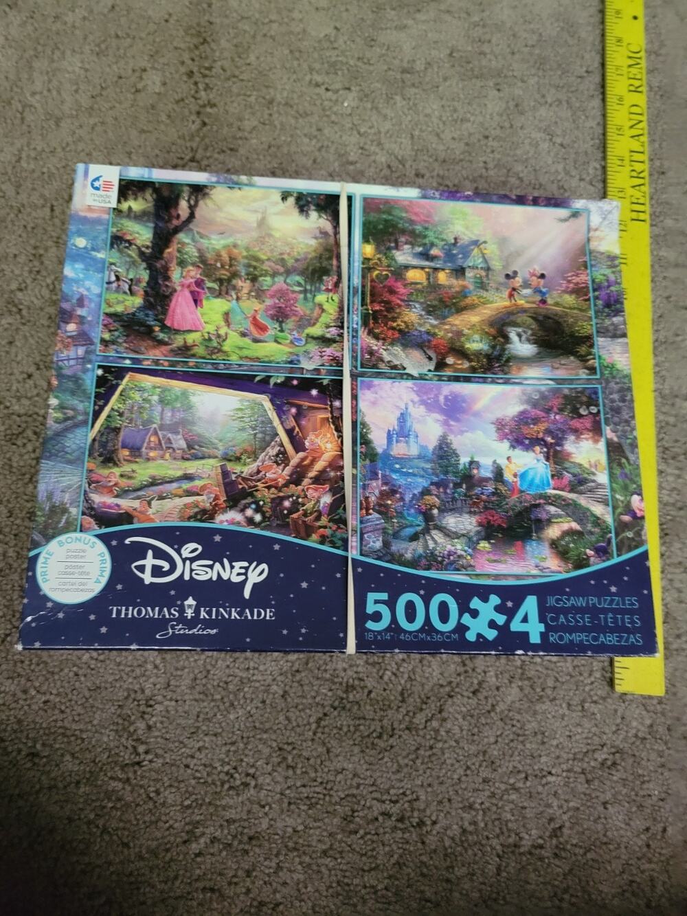 Ceaco Disney Thomas Kinkade Studios 4-Set Jigsaw Puzzle 500pc Each Mickey